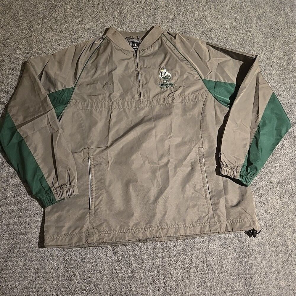 Champion Track Jacket Men's Large Gray Virginia Beach 1/4 Zip Pullover